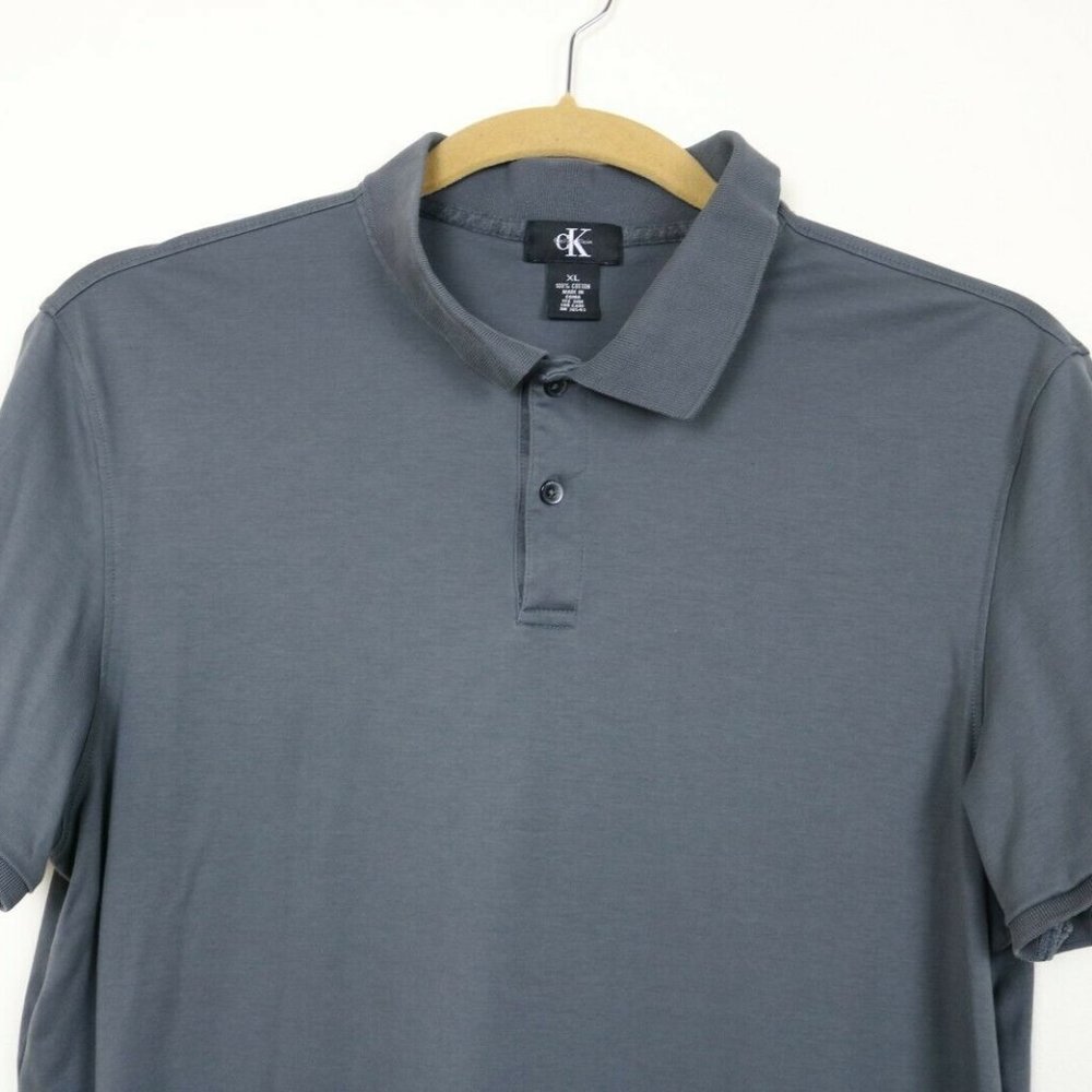 Calvin Klein Mens Shirt Polo Short Sleeve Cotton - Picture 3 of 6